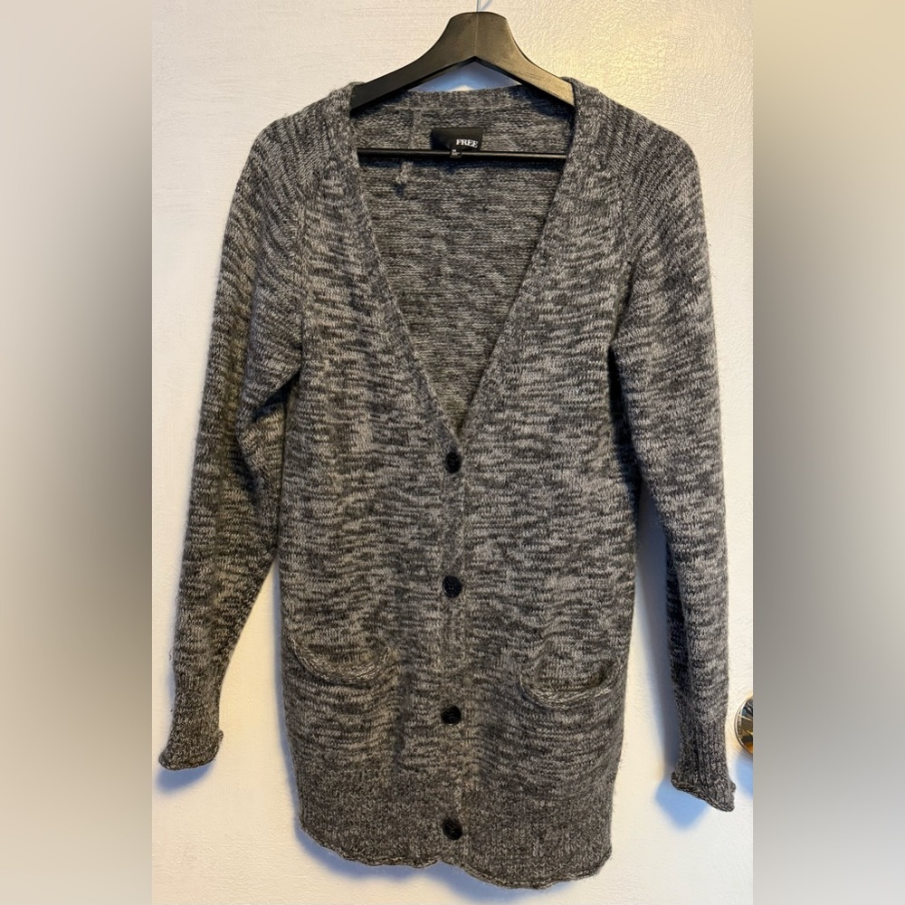 Aritzia Wilfred Free Heathered Grey Long Cardigan